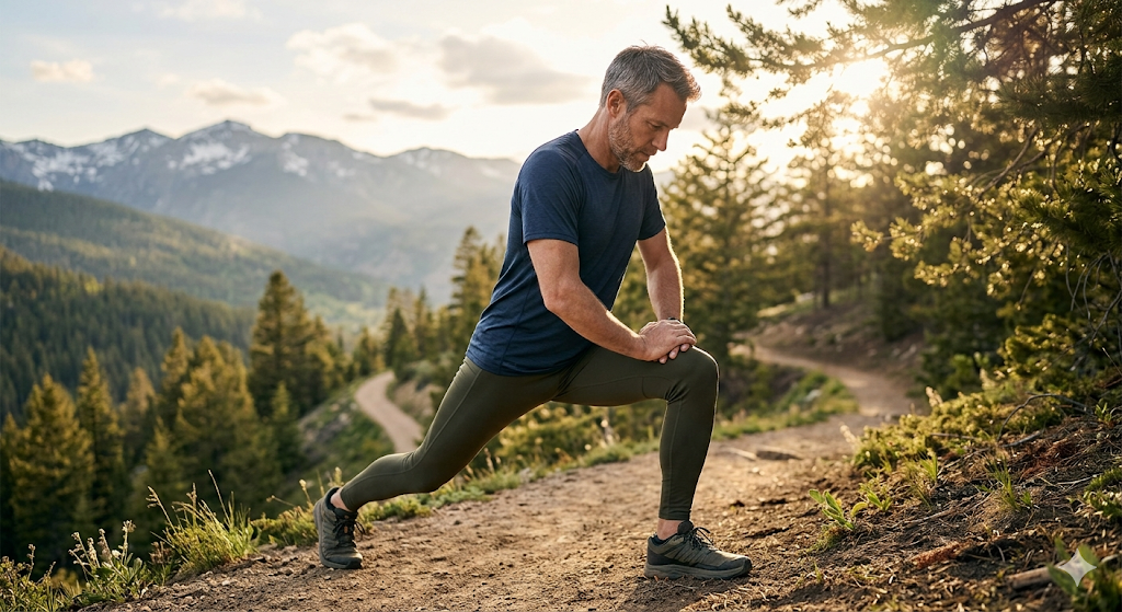 Active man exercising outdoors — Shilajit supports male energy and vitality
