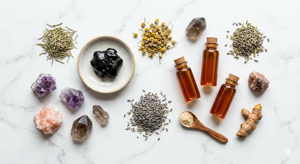 Natural supplements and minerals — Shilajit contains over 80 trace minerals and fulvic acid